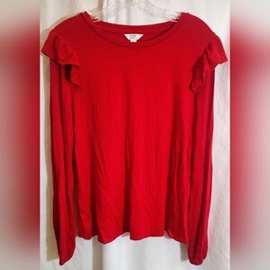 Crown & Ivy Women's Red Long Sleeve Top